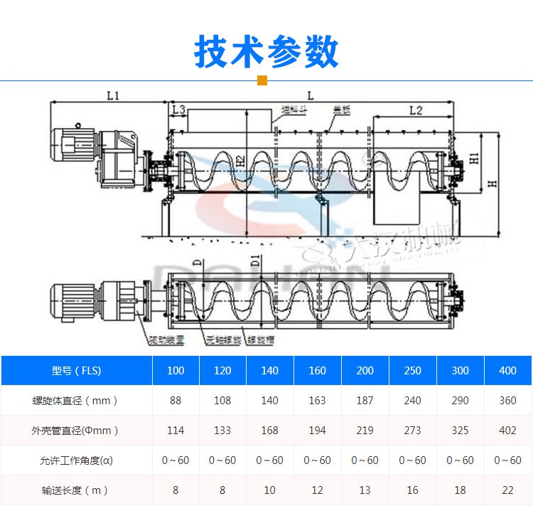 塑料螺旋輸送機參數(shù)